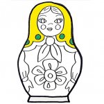 Matryoshka drawing for children in kindergarten