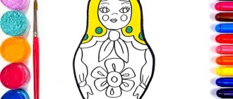 Matryoshka drawing for children in kindergarten