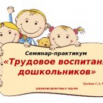 Семинар-практикум «Трудовое воспитания дошкольников» Балдина С.А. РМО разновозрастных групп