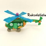 DIY plasticine helicopters for children